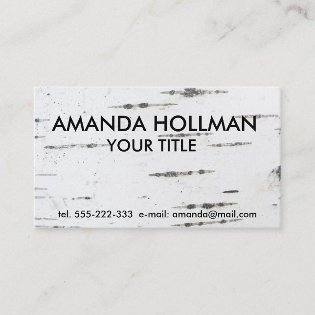 Birkenrinde Visitenkarte (Vorderseite)