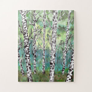 Birkenwald-Aquarell