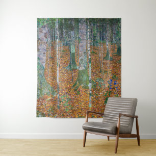 Birkenwald Gustav Klimt Wandteppich