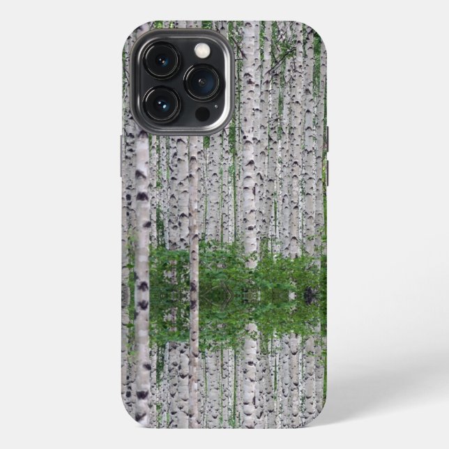 Birkenwald Natur iPhone 13 Pro Max Hülle (Rückseite)