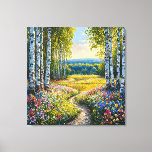 Birkenwaldlandschaft Leinwanddruck