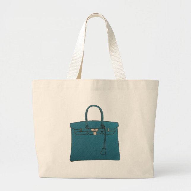 Birkin Taschen-Taschen-Blau Jumbo Stoffbeutel (Vorne)