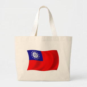 Birma Flag Tote Bag Jumbo Stoffbeutel