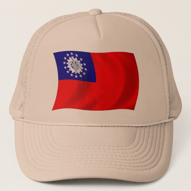 Birma-Flag Truckerkappe (Vorderseite)