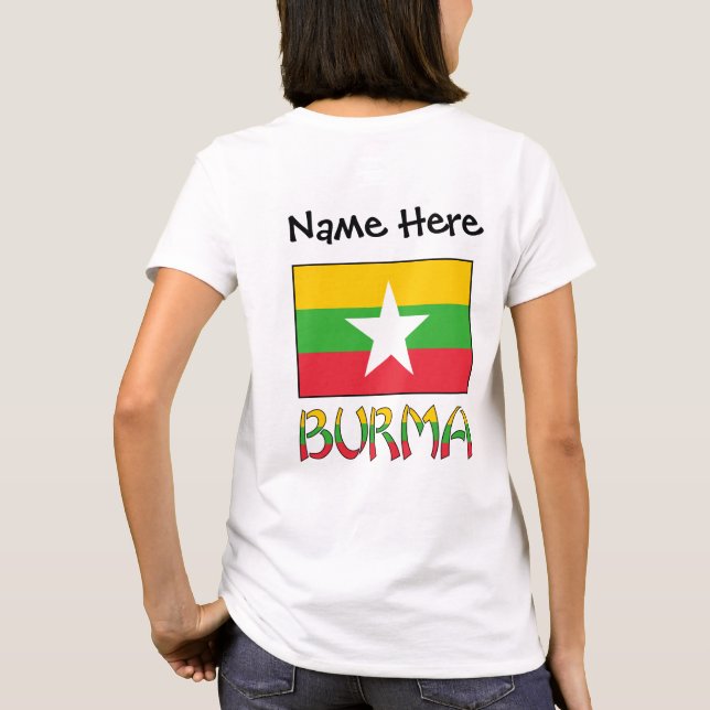 Birma/Myanmar-Flagge Personalisiert T-Shirt (Rückseite)