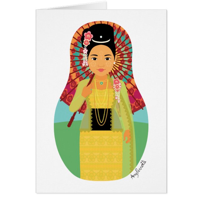 Birma/Myanmar Matryoshka-Karte (Vorne)