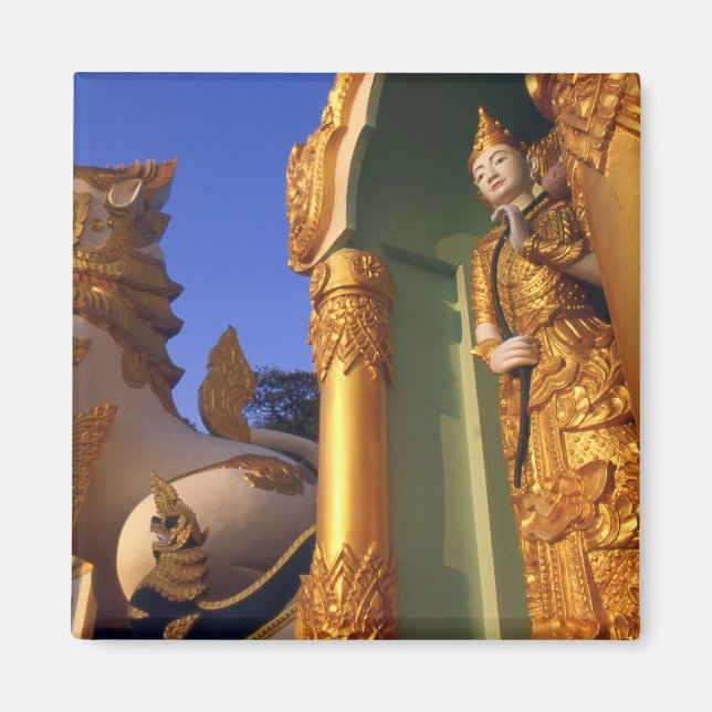 Birma (Myanmar), Rangoon (Yangon)-Tempel Magnet (Vorne)