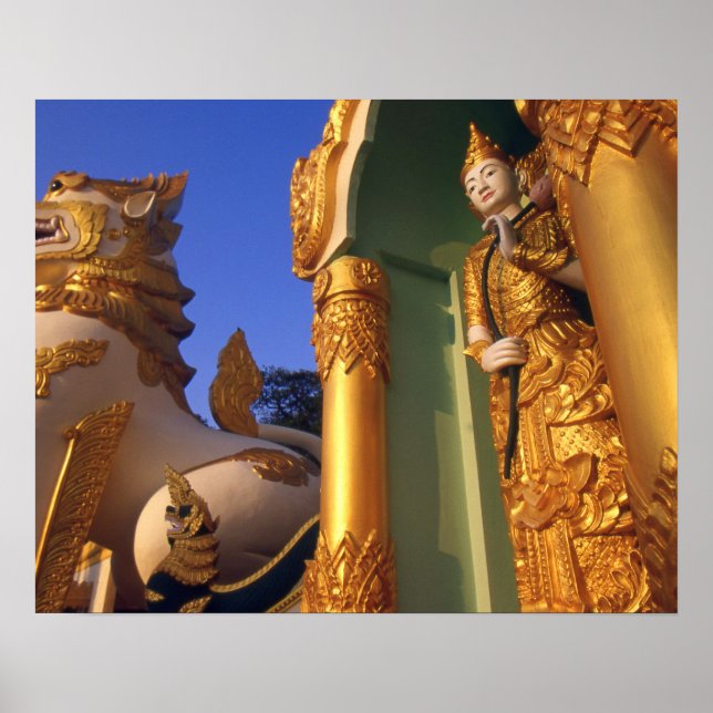 Birma (Myanmar), Rangoon (Yangon)-Tempel Poster (Vorne)