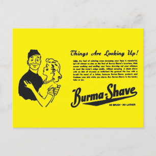 Birma Shave Adoring Postkarte