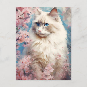 Birman Cat Blume Postkarte