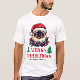 Birman Cat Christmas Hat Xmas T-Shirt
