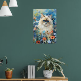 Birman Cat farbige Aquarellbilder Poster