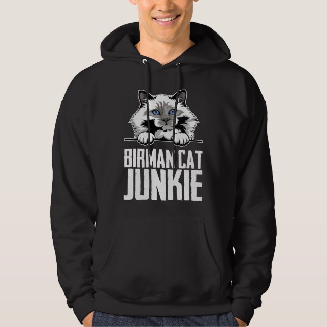 Birman cat junkie hoodie (Vorderseite)