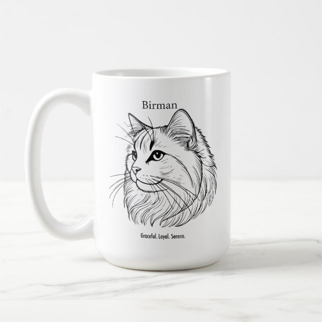 Birman Cat Portrait Kaffeetasse (Links)