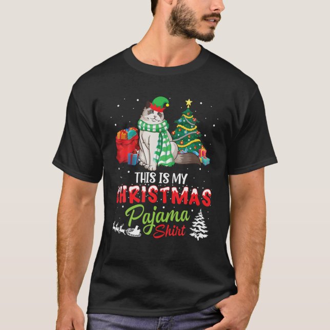 Birman Cat Weihnachten Kostüme präsentiert dies is T-Shirt (Vorderseite)