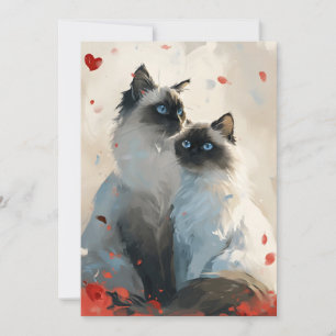 Birman Cats Valentinstag Feiertagskarte