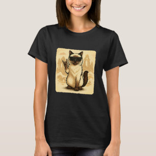 Birman-Katze Sonnenbrille Rockmusik Lustig Retro T-Shirt