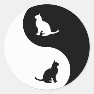 Birmane Yin Yang Runder Aufkleber