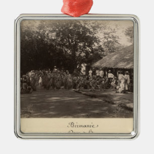 Birmanische feiernde Tänzer, Birma Silbernes Ornament