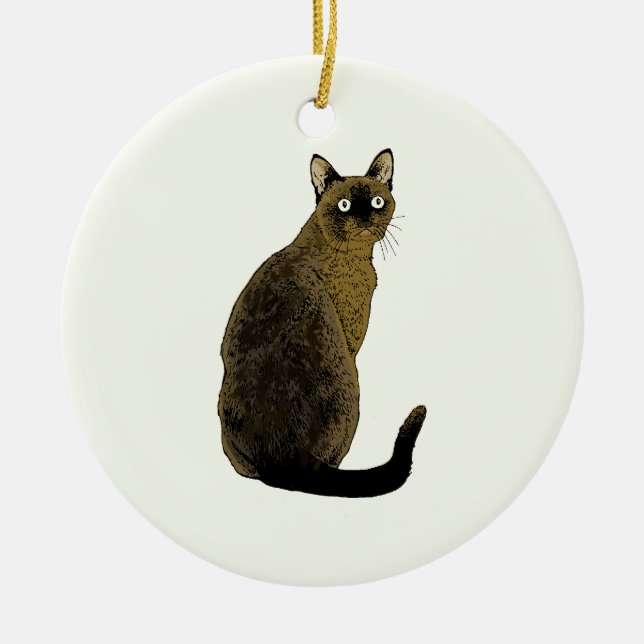 Birmanische Katze Keramik Ornament (Vorne)