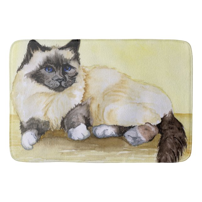 Birmanische Katze Sealpoint Badematte (Vorderseite)