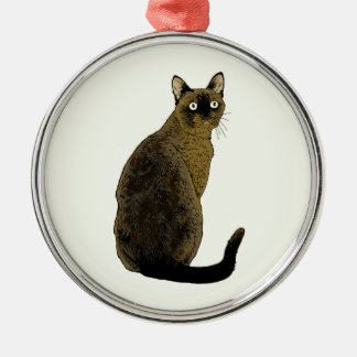 Birmanische Katze Silbernes Ornament