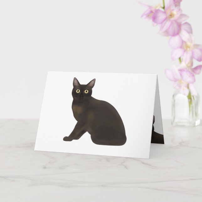 birmanische Sable Cat Grußkarte Karte (Orchidee)