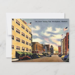 Birmingham AL 19th Street View 1940s Postkarte