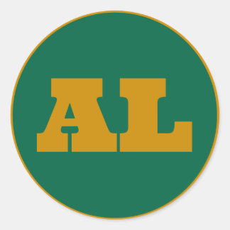Birmingham (AL) - Green x Gold Runder Aufkleber