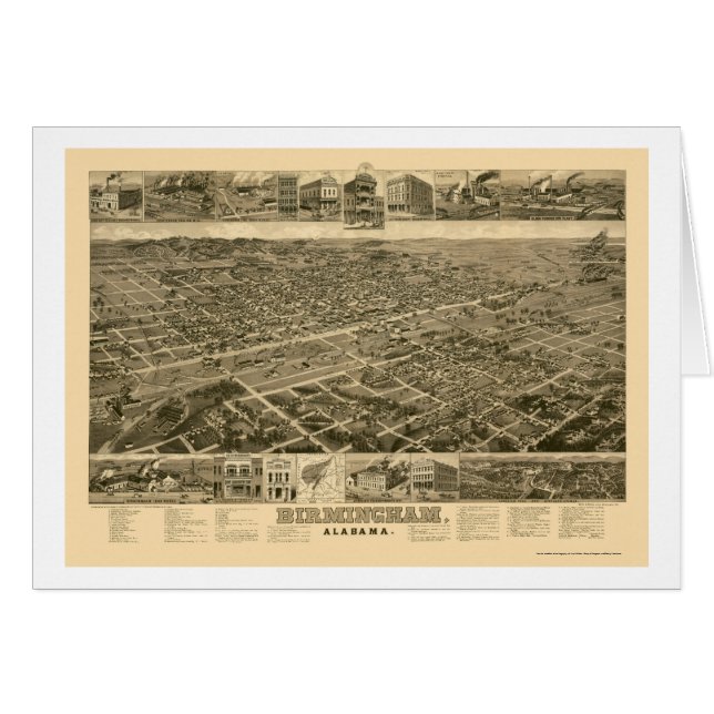 Birmingham, AL panoramische Karte - 1885 (Vorderseite (Horizontal))