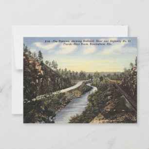 Birmingham AL, The Narrows, Eisenbahn, 1940er Jahr Postkarte