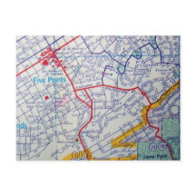 BIRMINGHAM, AL Vintag Map Postkarte