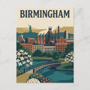 Birmingham Alabama Industrielles Retro-Vintage-Pla Postkarte