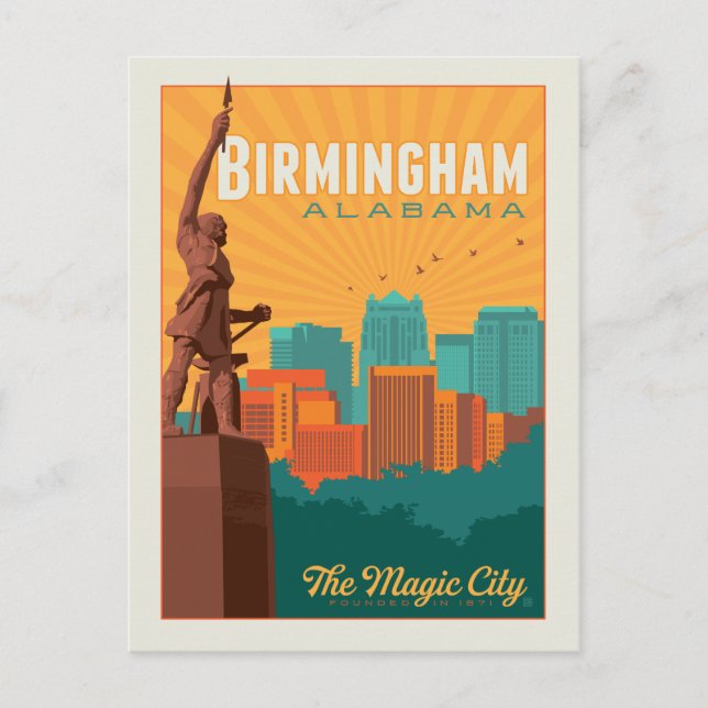 Birmingham, Alabama Postkarte (Vorderseite)