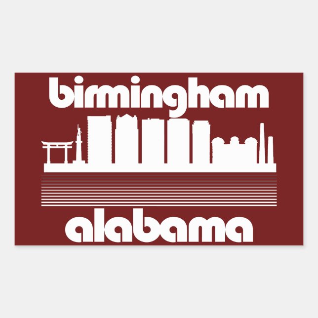 Birmingham, Alabama Rechteckiger Aufkleber (Vorderseite)