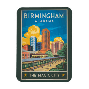 Birmingham Alabama Reise Kunst Vintage Magnet