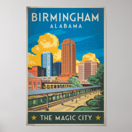 Birmingham Alabama Reisen Vintag Poster