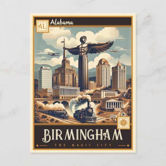 Birmingham, Alabama | VINTAG Postkarte (Vorderseite)