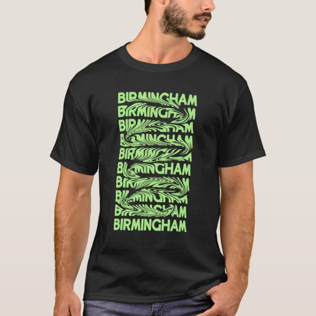 Birmingham Alabama Vintage Psychedelic T-Shirt (Vorderseite)