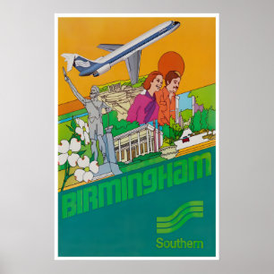 Birmingham Art Alabama Druck Southern Airlines Poster