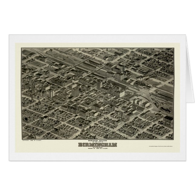 Birmingham, carte panoramique d'AL - 1903 (Devant horizontal)