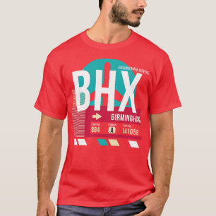 Birmingham England BHX Airport Code Gepäckmarke T-Shirt