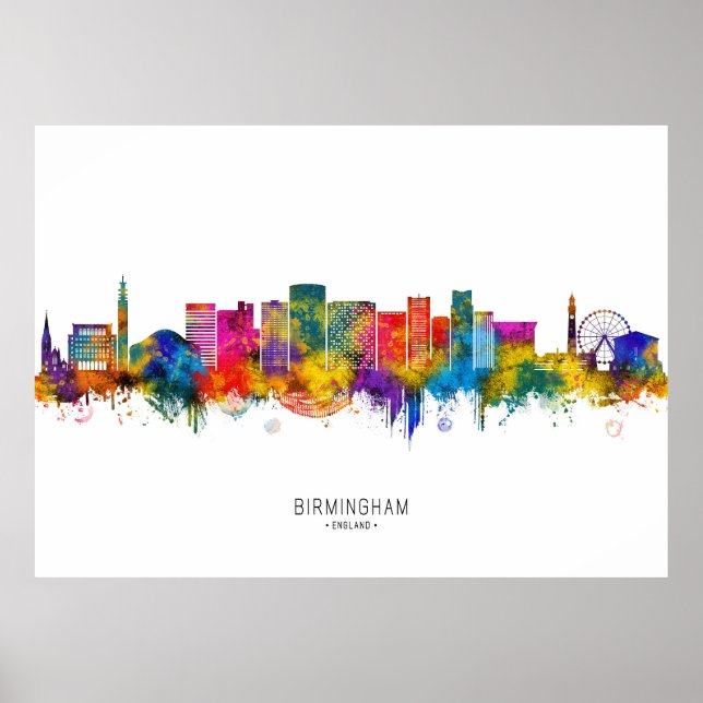 Birmingham England Skyline Poster (Vorne)