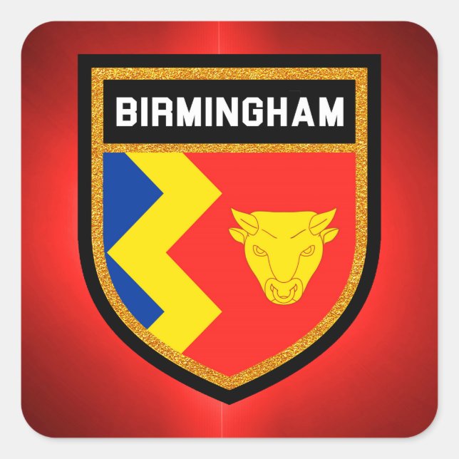 Birmingham Flag Quadratischer Aufkleber (Vorderseite)