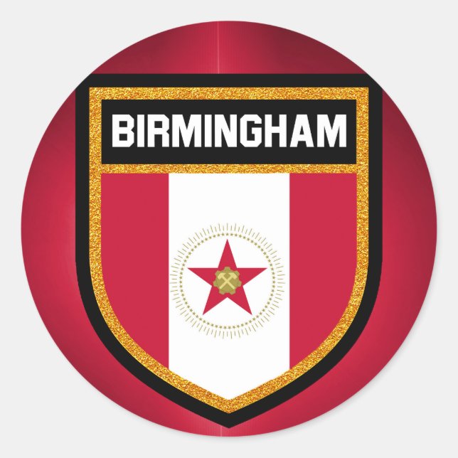 Birmingham Flag Runder Aufkleber (Vorderseite)