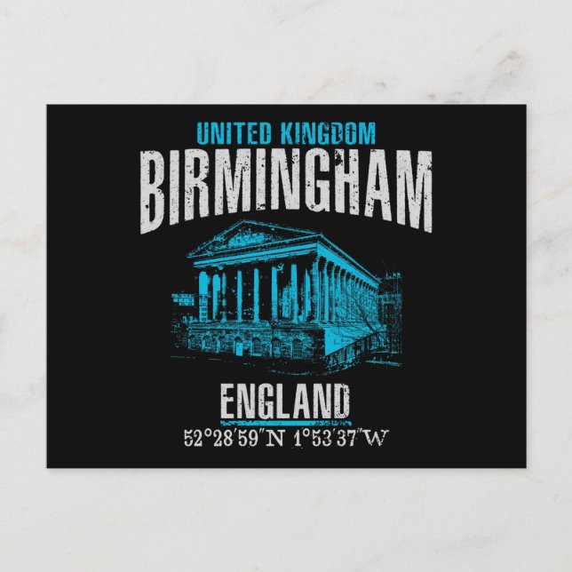 Birmingham Postkarte (Vorderseite)