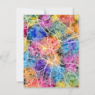 Birmingham United City Map Postkarte