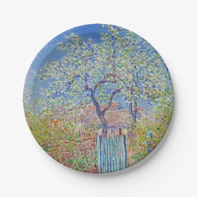 Birnbaum in Blüte - Claude Monet Pappteller (Vorderseite)