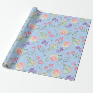Birne, Apfel, Kirsche, Pflaume, Fruchtmischung, st Geschenkpapier