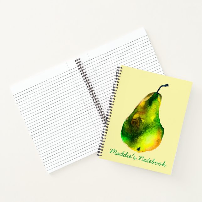 Birne, Aquarellfrucht Notizbuch (Innenseite)